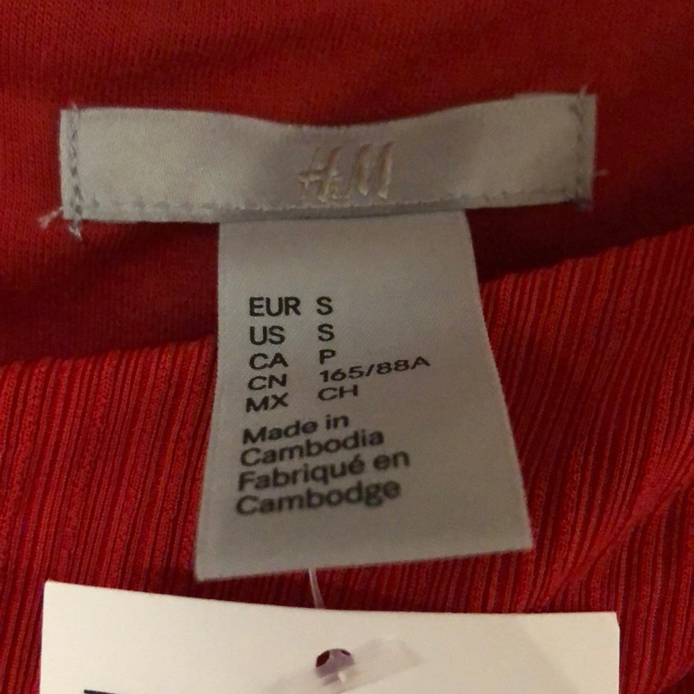 H&M red Ruched Bodycon Dress - Picture 3 of 6